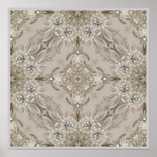 Póster vintage paris moderna moda elegante beige de cinza