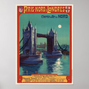 Poster vintage Paris Nord à Londres 1900