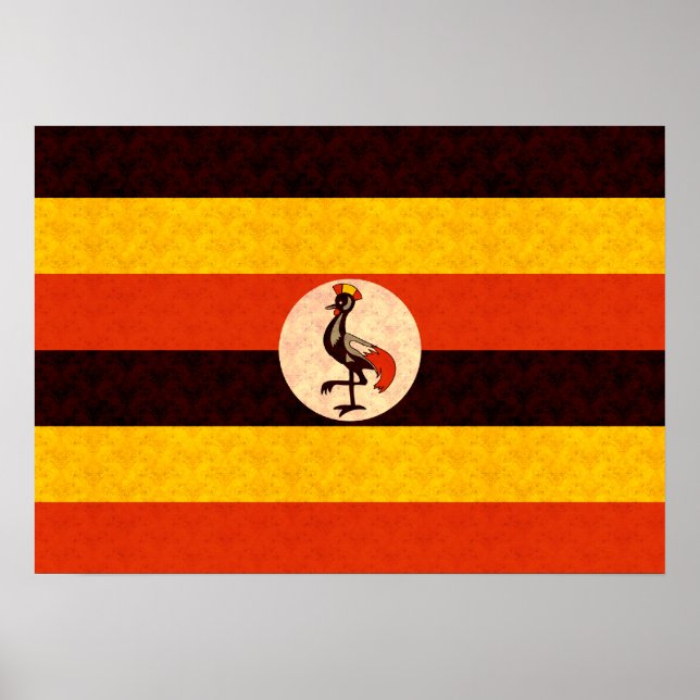 Póster Vintage Pattern Ugandan Flag (Frente)