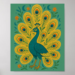 Poster Vintage Peacock