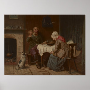 Poster Vintage pedindo uma litografia de bênção