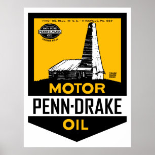 Póster Vintage Penn Drake Motor Oil