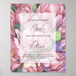 Poster Vintage peonies - Adivinha Quantas Corks