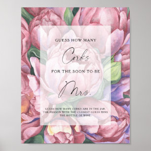 Poster Vintage peonies - Adivinha Quantas Corks
