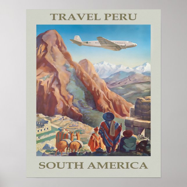 Poster Vintage Peru ?Viagem (Frente)