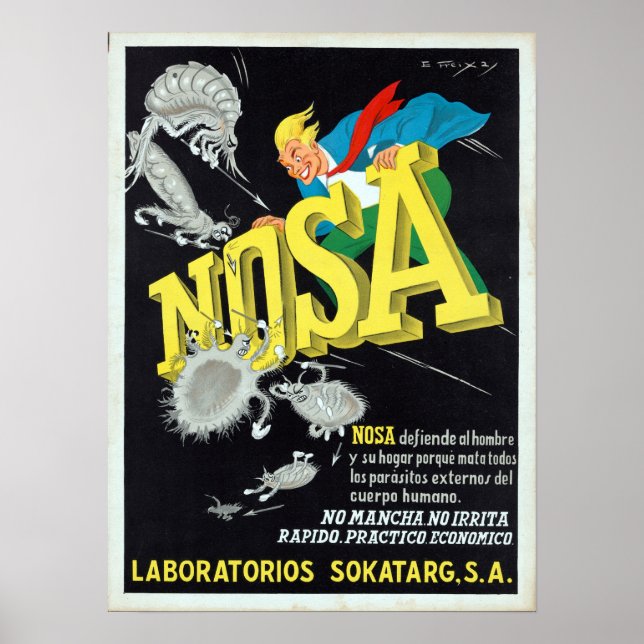 Poster Vintage Pest Control Anúncio (Frente)