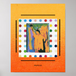 Poster Vintage Peter Max, estilo Estátua da liberdade po