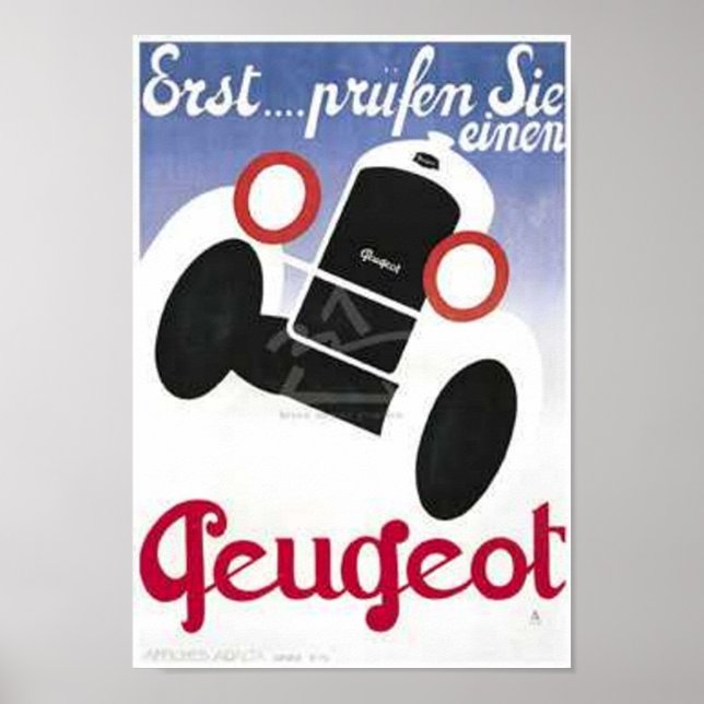 Poster Vintage Peugeot Ad 3 (Frente)