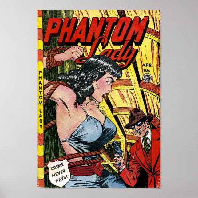 Poster Vintage Phantom Lady Comic Book (Frente)