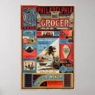 Poster Vintage Philadelphia Grocer Anúncio