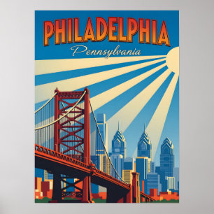Poster Vintage Philadelphia Pensilvânia