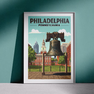 Poster Vintage Philadelphia Pensilvânia