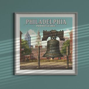 Poster Vintage Philadelphia Pensilvânia