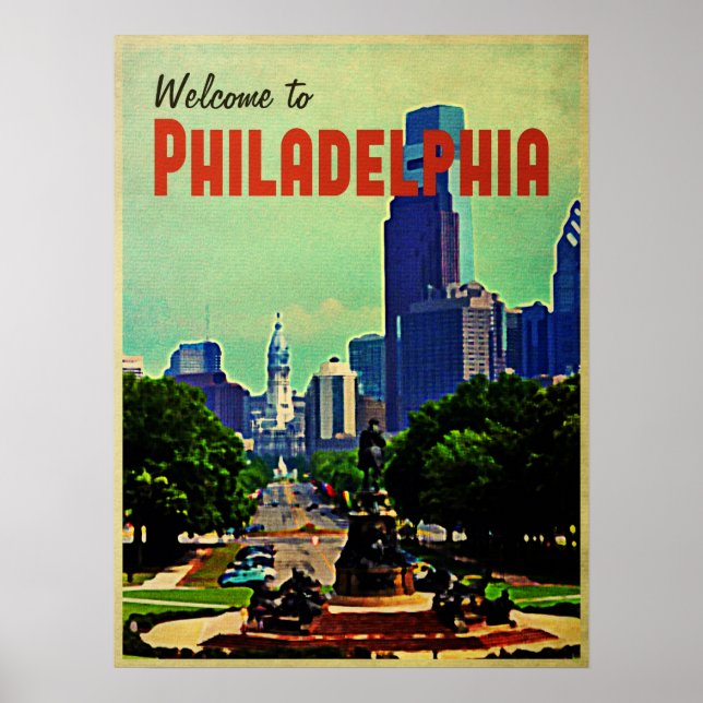 Poster Vintage Philadelphia Viagem (Frente)