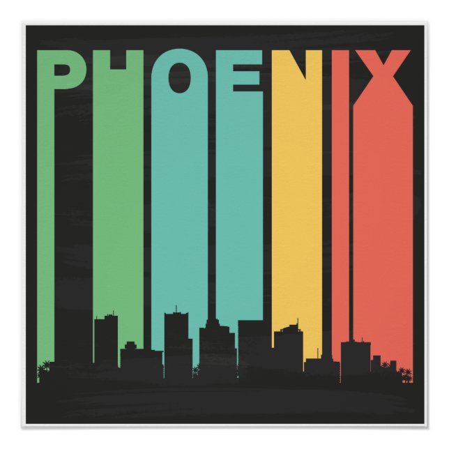 Póster Vintage Phoenix Cityscape (Frente)