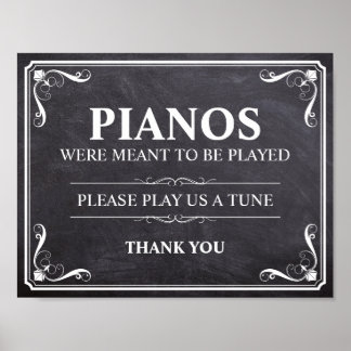 Poster Vintage Pianos era para ser tocado sinal