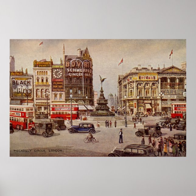 Poster Vintage Piccadilly Circus London (Frente)