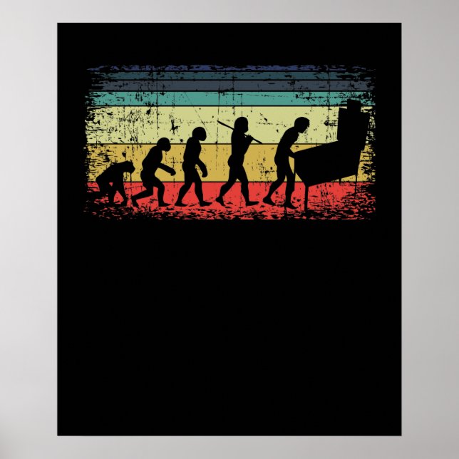 Poster Vintage Pinball Evolution Pinball Retro (Frente)