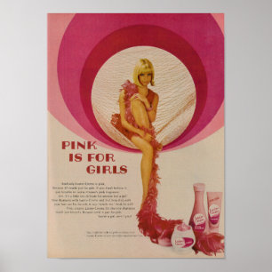 Poster Vintage Pink is for Girls Ad