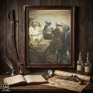 Poster Vintage Pirates, Preparando-se para o Motim pelo N