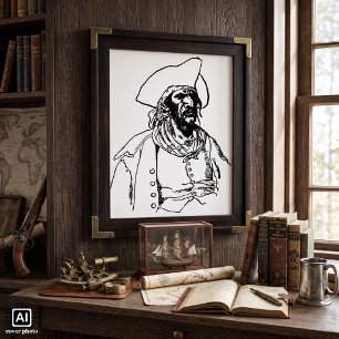 Poster Vintage Pirates, um desenho de Buccaneer de Howard