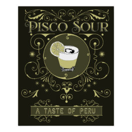 Póster Vintage Pisco Sour