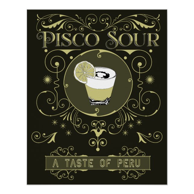 Póster Vintage Pisco Sour (Frente)