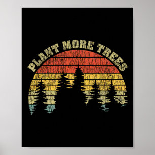 Poster Vintage Plant More Árvores Salvem Nossa Mudança Cl