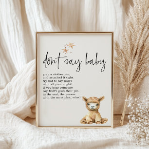 Poster Vintage Plush Nursery Animal Jogo de Chá de fralda