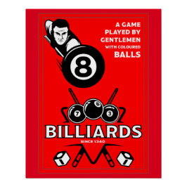 Póster Vintage Pocket Billards