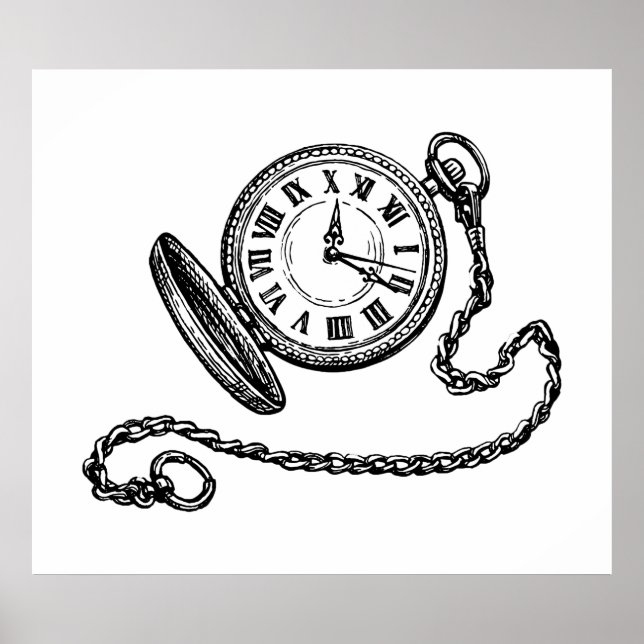 Poster Vintage Pocket Watch (Frente)