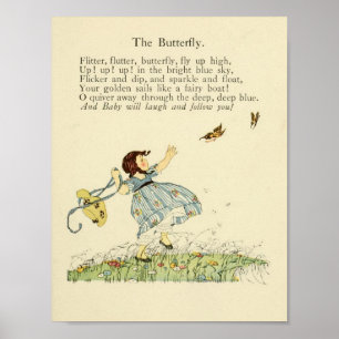 Poster Vintage Poem "The Butterfly",