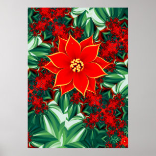 Poster Vintage Poinsettia