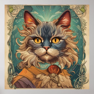 Poster Vintage Pop Art Louis Wain Estilo Retroativo