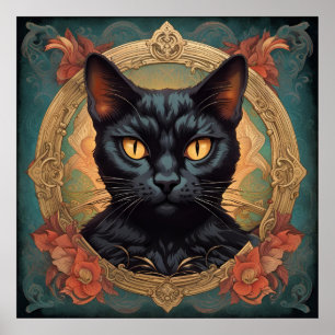 Poster Vintage Pop Art Louis Wain Retro Style Cat