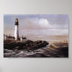 Poster Vintage Portland - Farol Maine William Walker