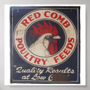 Poster Vintage Poultry Feeds Sign