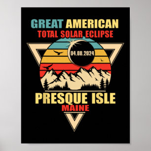 Poster Vintage Presque Isle Maine Total Eclipse Solar 202