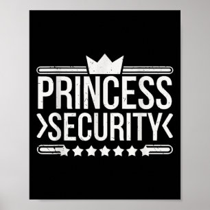 Poster Vintage Princess Security Boys Irmão Birthday Da
