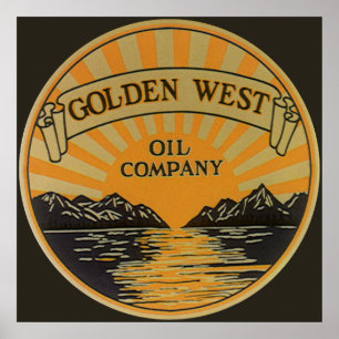 Póster Vintage Product Label Art, Ouro West Oil Company