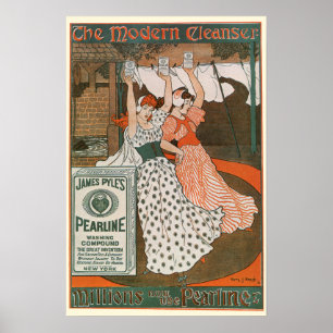Poster Vintage Product Label Art Pearline Modern Cleanser