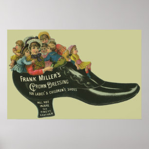 Póster Vintage Product Label, Calçado polonês de Frank 
