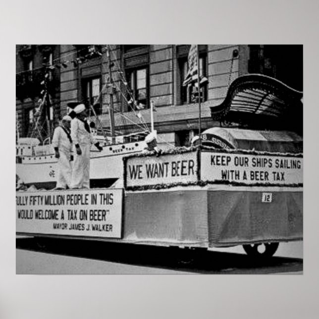 Poster Vintage Prohibation Beer, Queremos A Proibição Da  (Frente)