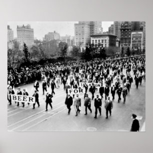 Poster Vintage Prohibation Beer, Queremos A Proibição Da