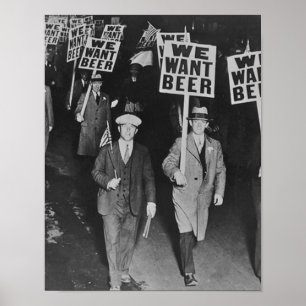 Poster Vintage Prohibation Beer, Queremos Cerveja, Cervej