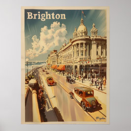 Poster Vintage Promenade em Sunny Brighton