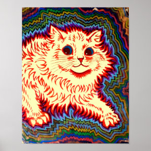 Poster Vintage Psychedelic Cat por Louis Wain