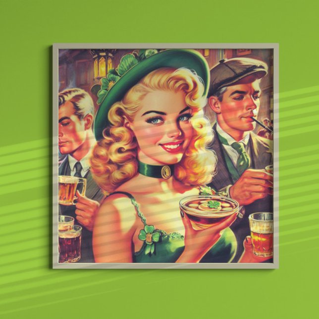Poster Vintage Pub Irish Girl (Criador carregado)