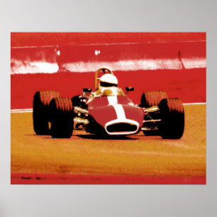 Póster Vintage que compete na cor