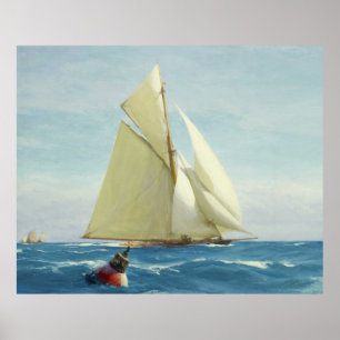 Poster Vintage que navega o iate Pintura de Sloop (1910)